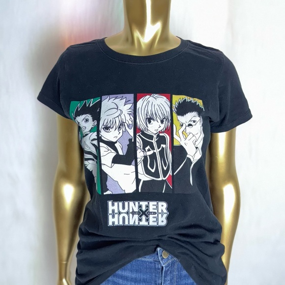 Black Hunter x Hunter Graphic T-Shirt SIZE LARGE KIDS (fits like women’s SMALL) - Picture 1 of 7